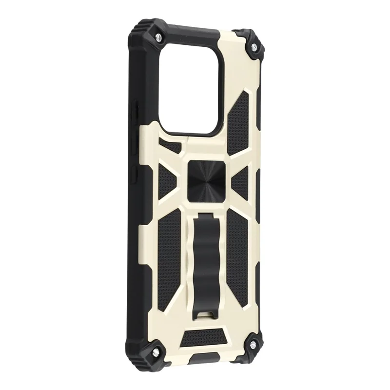 Étui de protection pour Xiaomi Redmi Note 14 4G (163,25 mm) / Note 14 5G avec support Coque arrière en PC + TPU - Or