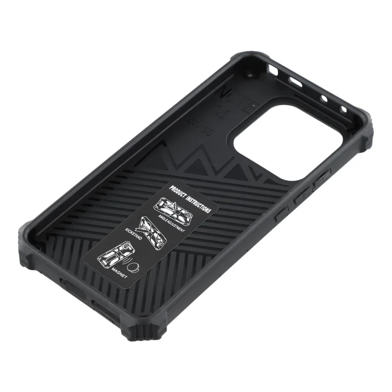 Étui de protection pour Xiaomi Redmi Note 14 4G (163,25 mm) / Note 14 5G avec support Coque arrière en PC + TPU - Or
