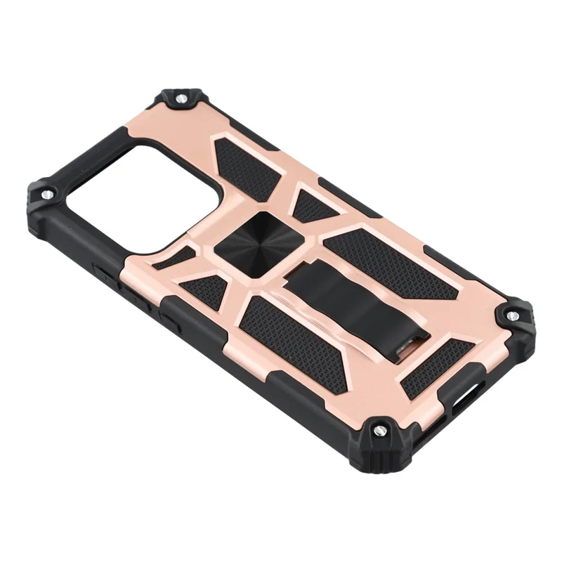 For Xiaomi Redmi Note 14 4G (163.25mm) / Note 14 5G Phone Case Kickstand Drop Protection PC + TPU Back Cover - Rose Gold