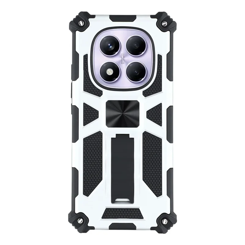 Para Xiaomi Redmi Note 14 Pro 4G / 5G / Note 14 Pro+ 5G Funda de teléfono Soporte Protección contra caídas Cubierta trasera de PC + TPU - Plata