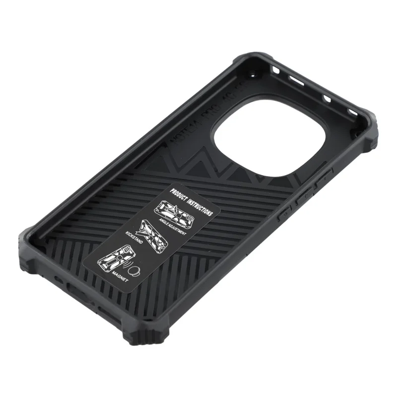 Para Xiaomi Redmi Note 14 Pro 4G / 5G / Note 14 Pro+ 5G Funda de teléfono Soporte Protección contra caídas Cubierta trasera de PC + TPU - Plata