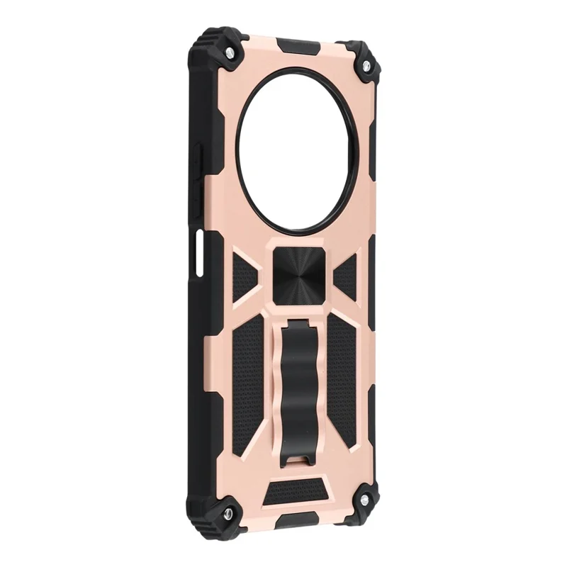 Custodia per telefono per Xiaomi Redmi 14C 4G/14R 5G/Poco C75 4G Supporto di protezione da caduta Copertura posteriore in PC + TPU - Oro rosa
