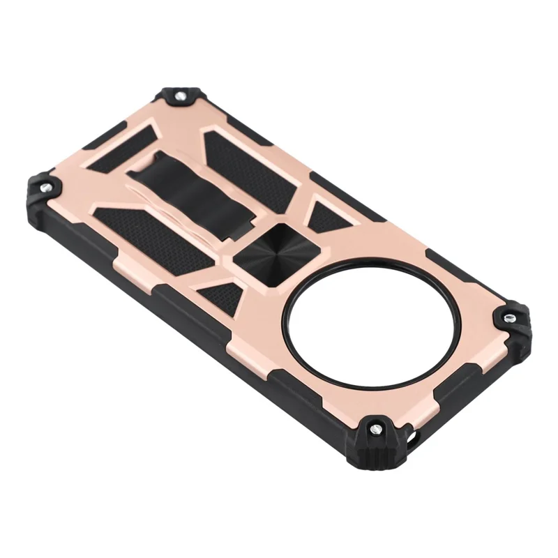 Custodia per telefono per Xiaomi Redmi 14C 4G/14R 5G/Poco C75 4G Supporto di protezione da caduta Copertura posteriore in PC + TPU - Oro rosa