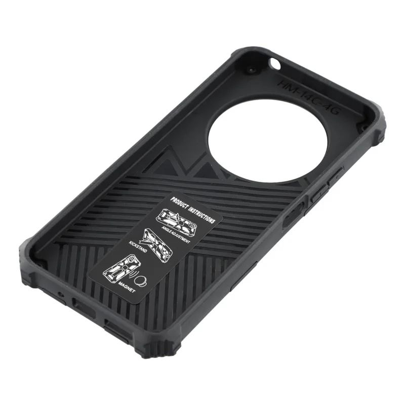 Custodia per telefono per Xiaomi Redmi 14C 4G/14R 5G/Poco C75 4G Supporto di protezione da caduta Copertura posteriore in PC + TPU - Oro rosa
