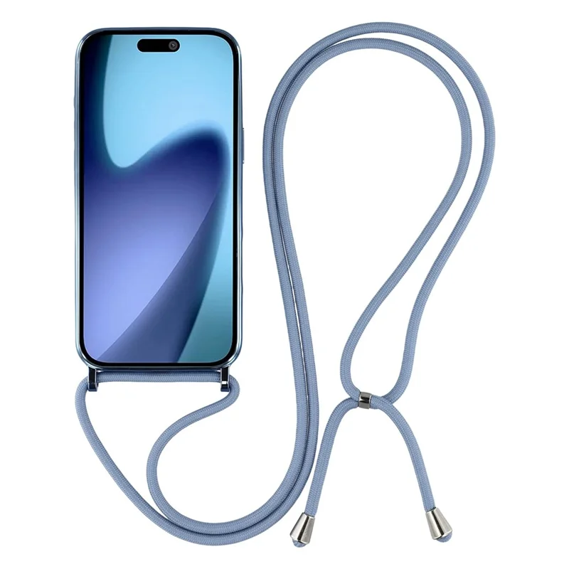 Pour iPhone 17 Étui Magnétique Électropoli avec Bord TPU et Bandoulière - Bleu