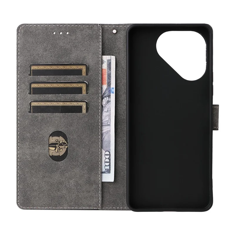 For TECNO Pova 7 5G LJ7 Case Wallet RFID Blocking PU Leather Phone Cover Stand with Strap - Black