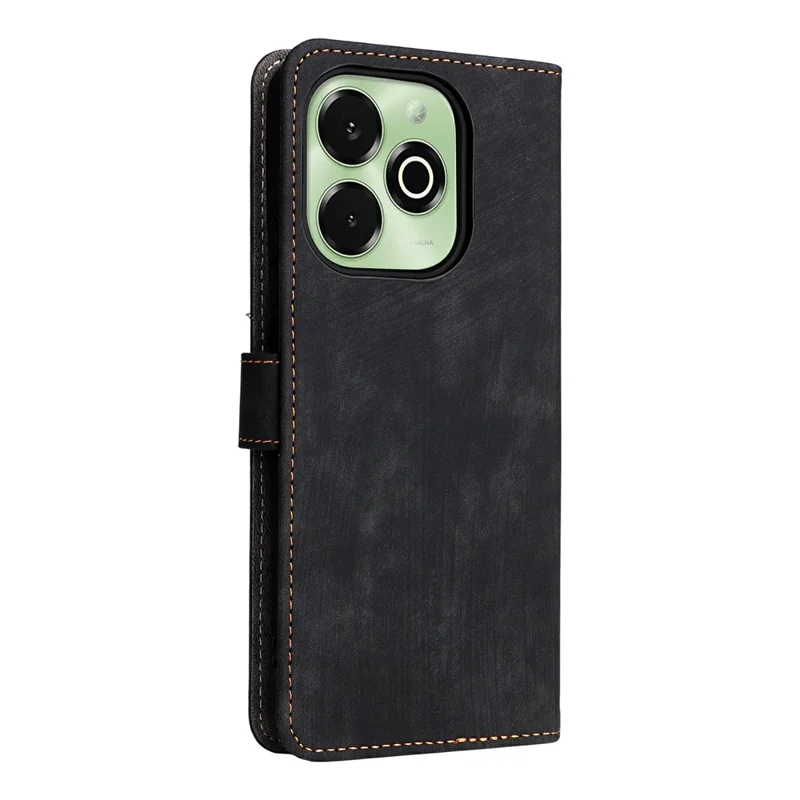 Чехол-кошелек для Umidigi G9x 4G / G100x 4G / 5G / Note 100x 4G / 5G с блокировкой RFID, из искусственной кожи, с подставкой и ремешком - Черный