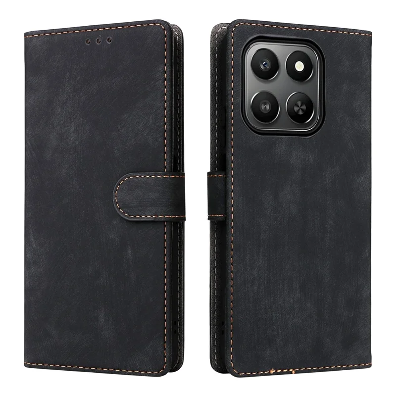 For Honor 400 Smart Case Wallet RFID-Blockierung PU-Leder Handyhülle Ständer mit Gurt - Schwarz