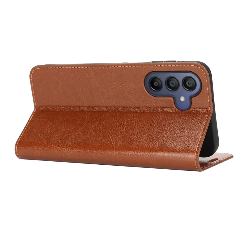 Für Samsung Galaxy A17 5G Hülle Crazy Horse Textur Geteiltes Leder Brieftasche Handyhülle - Hellbraun