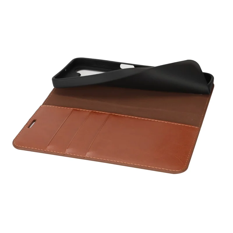 Für Samsung Galaxy A17 5G Hülle Crazy Horse Textur Geteiltes Leder Brieftasche Handyhülle - Hellbraun