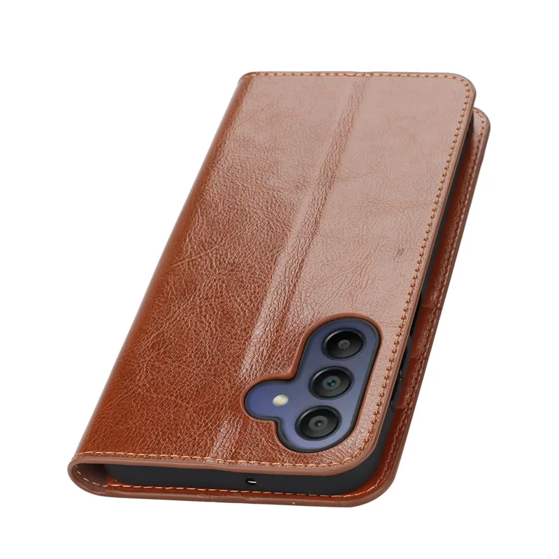Für Samsung Galaxy A17 5G Hülle Crazy Horse Textur Geteiltes Leder Brieftasche Handyhülle - Hellbraun