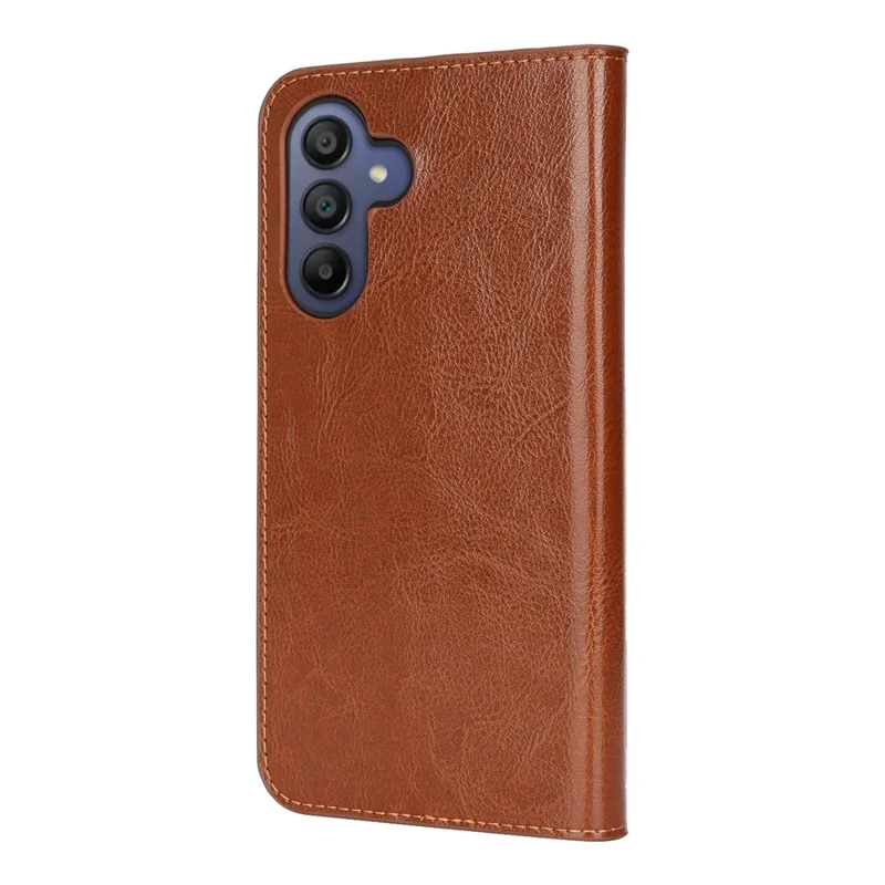 Für Samsung Galaxy A17 5G Hülle Crazy Horse Textur Geteiltes Leder Brieftasche Handyhülle - Hellbraun