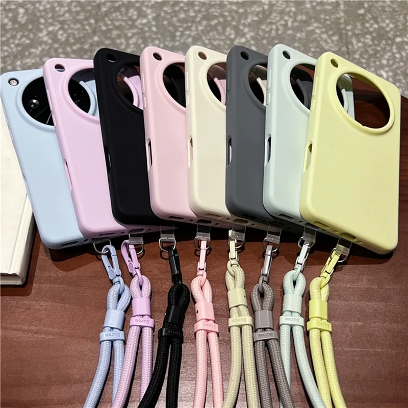 Cover per Oppo Find X8 Ultra 5G, custodia amichevole per la pelle in silicone liquido + PC con cinturino da polso - Blu Baby