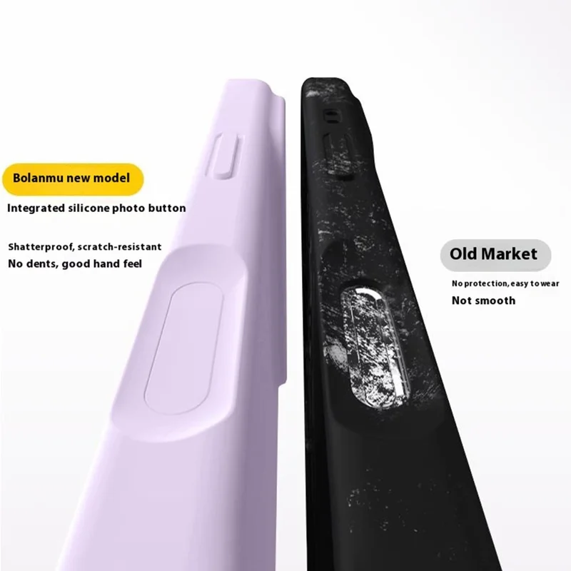 Capa para iPhone 16 Pro Max Compatível com MagSafe Forro de Microfibra Macia Silicone Líquido + Capa de Telefone PC - Roxo Claro