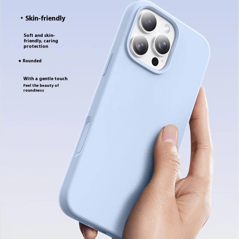 Voor iPhone 16 Pro-hoesje, compatibel met MagSafe, zachte microvezervulling, vloeibare siliconen + PC telefoonhoesje - Lichtpaars