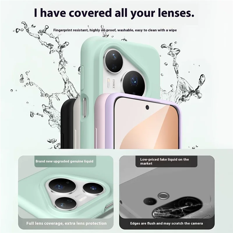 For Huawei Pura 80 Pro / 80 Pro+ Case Skin-Friendly Liquid Silicone + PC Phone Cover - Light Green