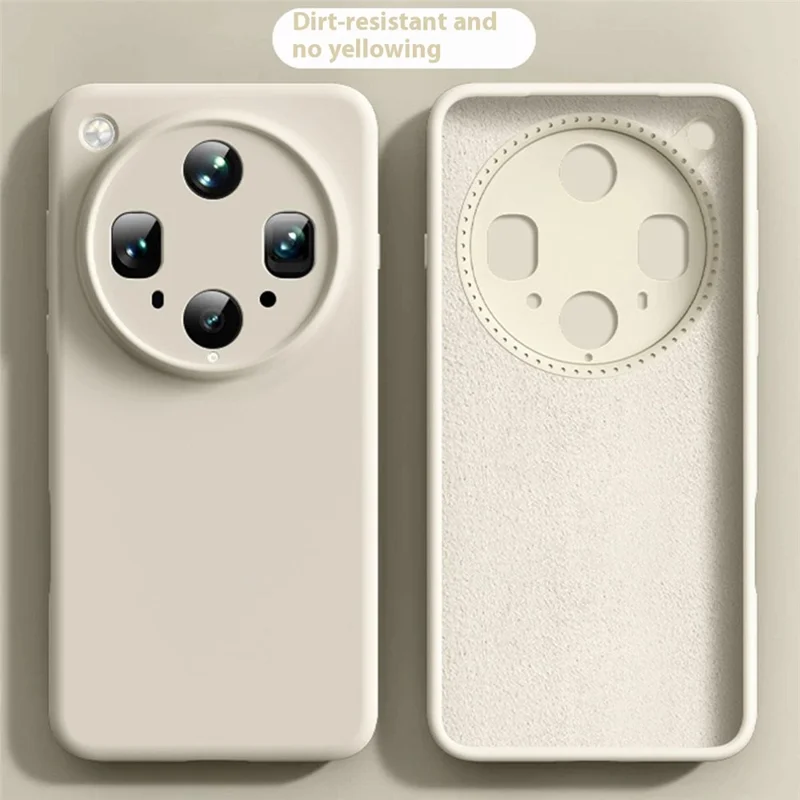 Para Oppo Find X8 Ultra 5G Capa Corte Preciso Silicone Líquido + Capa de Telefone à Prova de Choque PC - Branco Antigo