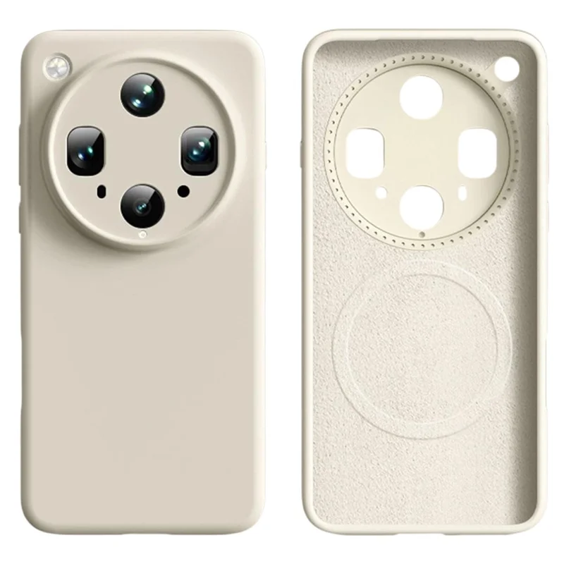 Capa para Oppo Find X8 Ultra 5G Compatível com MagSafe com Recortes Precisos, Silicone Líquido + Capa de Celular PC - Branco Antigo