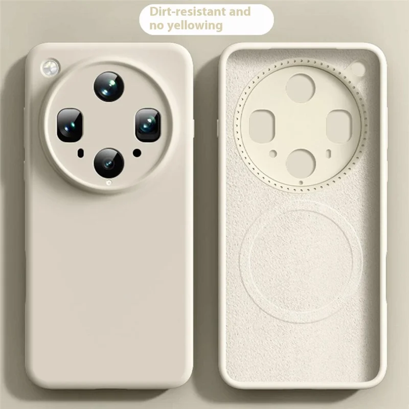 Capa para Oppo Find X8 Ultra 5G Compatível com MagSafe com Recortes Precisos, Silicone Líquido + Capa de Celular PC - Branco Antigo