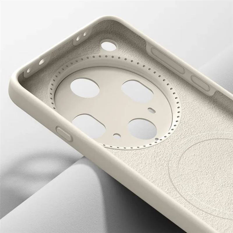Capa para Oppo Find X8 Ultra 5G Compatível com MagSafe com Recortes Precisos, Silicone Líquido + Capa de Celular PC - Branco Antigo