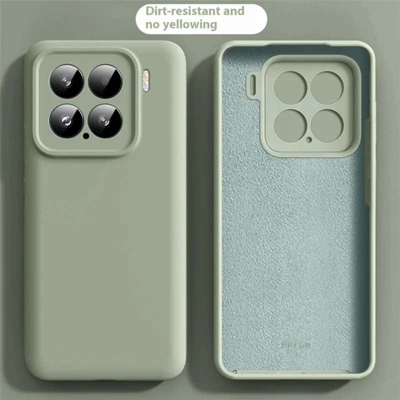For Xiaomi 15 Case Precise Cutouts Liquid Silicone + PC Shockproof Phone Cover - Dark Green