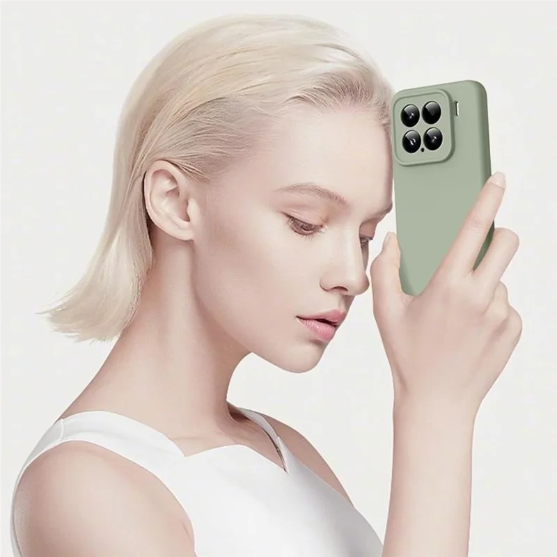 For Xiaomi 15 Case Precise Cutouts Liquid Silicone + PC Shockproof Phone Cover - Dark Green