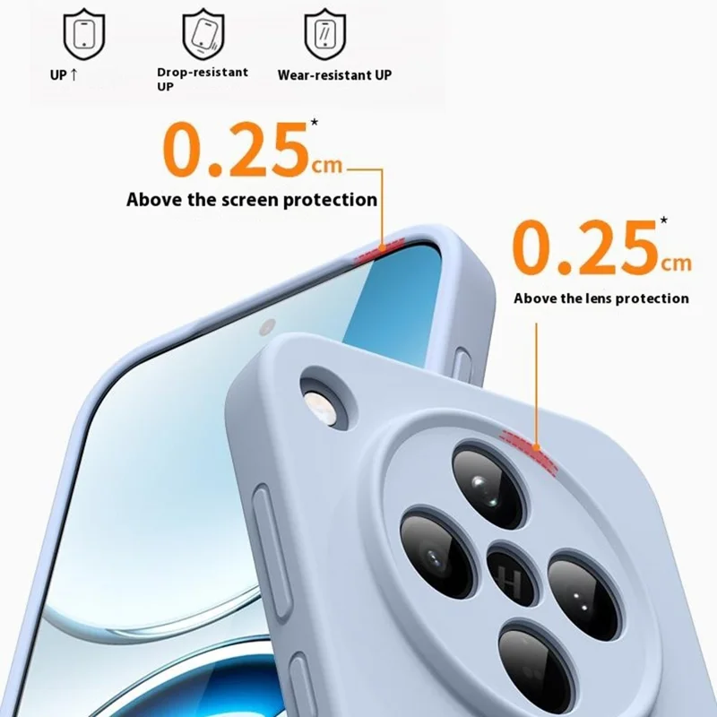 For Oppo Find X8 5G Case Precise Cutouts Liquid Silicone + PC Shockproof Phone Cover - Baby Blue