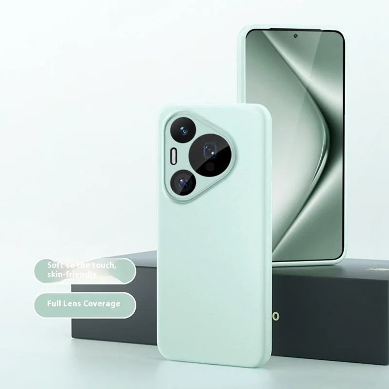 Capa Pura 70 Pro da Huawei Recortes precisos Silicone líquido + Capa de telefone à prova de choque PC - Verde claro