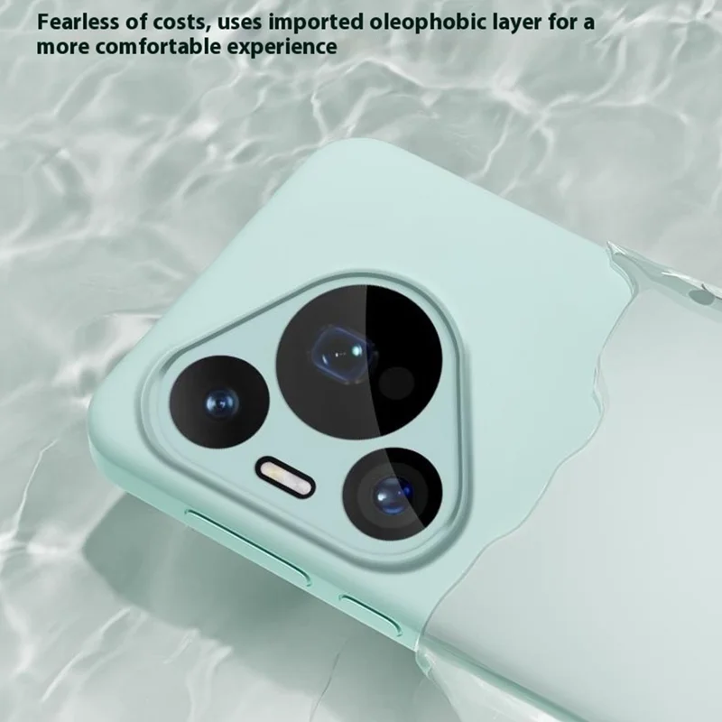 Capa Pura 70 Pro da Huawei Recortes precisos Silicone líquido + Capa de telefone à prova de choque PC - Verde claro