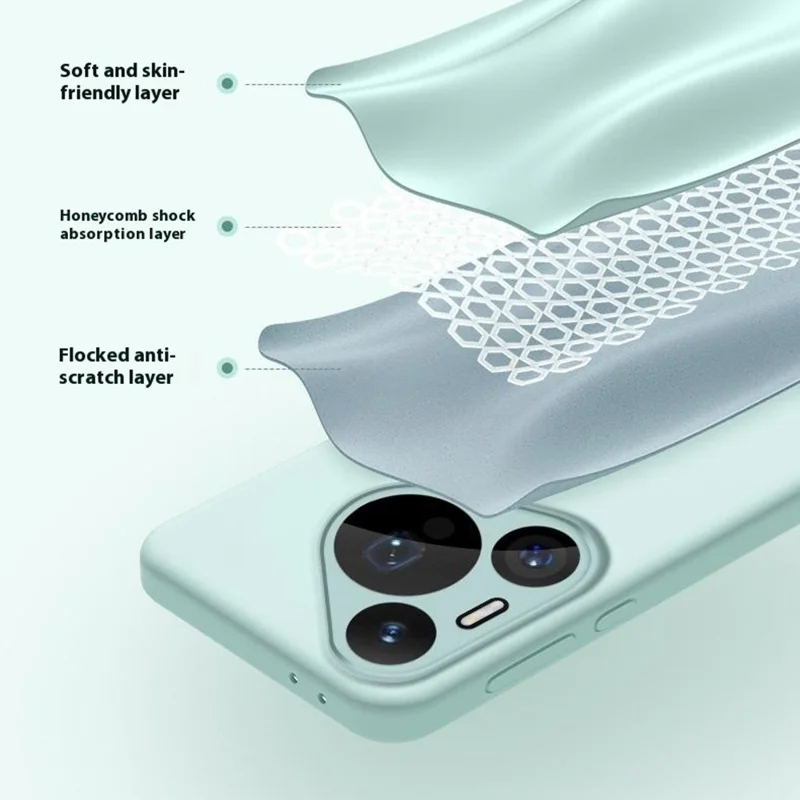 For Huawei Pura 70 Pro Case Compatible with MagSafe Precise Cutouts Liquid Silicone + PC Phone Cover - Light Green
