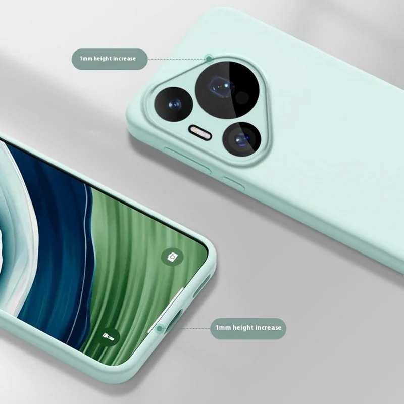 For Huawei Pura 70 Pro Case Compatible with MagSafe Precise Cutouts Liquid Silicone + PC Phone Cover - Light Green