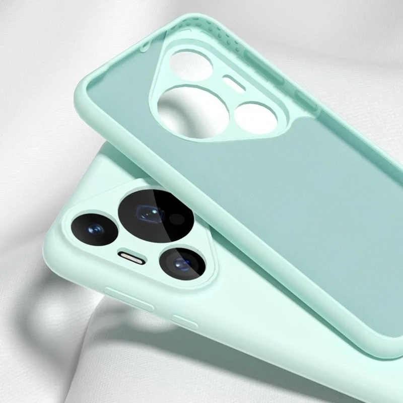 For Huawei Pura 70 Pro Case Compatible with MagSafe Precise Cutouts Liquid Silicone + PC Phone Cover - Light Green