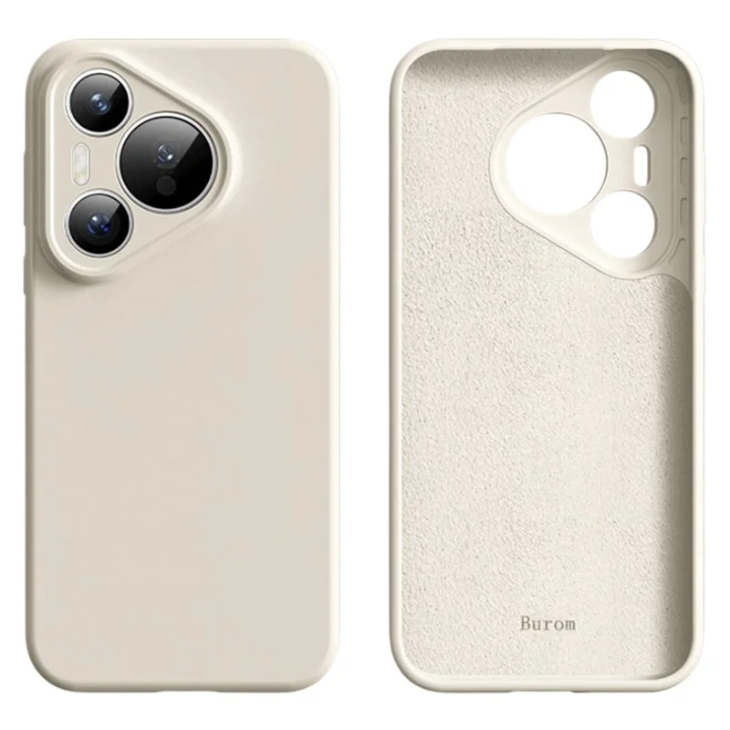 Für Huawei Pura 70 Hülle mit präzisen Ausschnitten Flüssigsilikon + PC Stoßfeste Handyhülle - Antikweiß