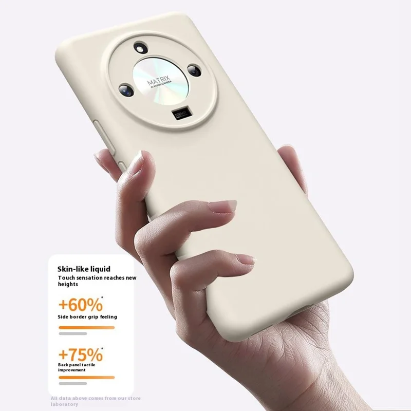 For Honor X50 5G Case Precise Cutouts Liquid Silicone + PC Shockproof Phone Cover - Antique White