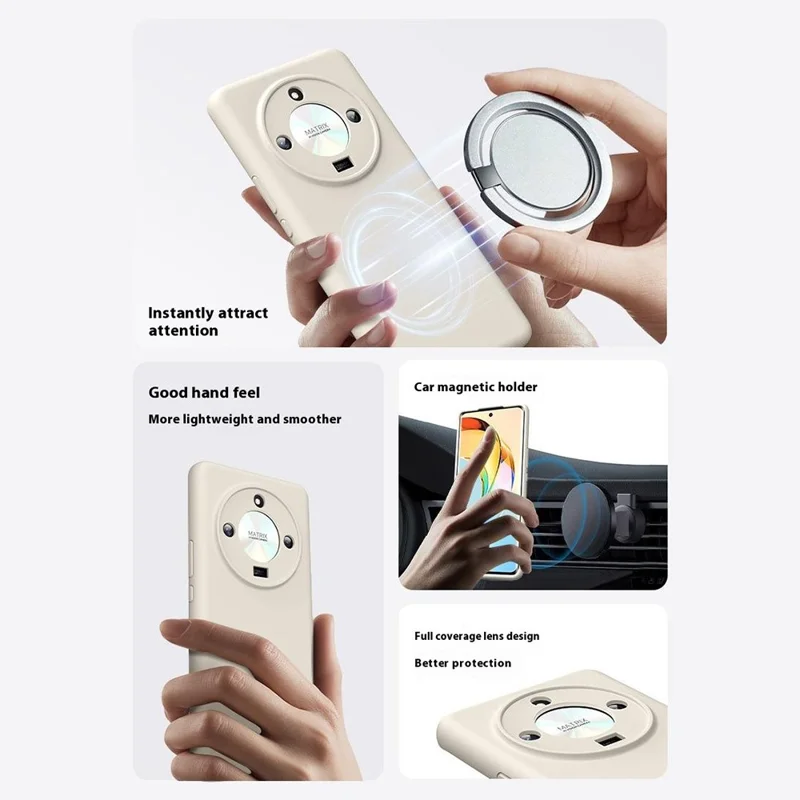 For Honor X50 5G Magnetic Case Precise Cutouts Liquid Silicone + PC Phone Cover - Light Purple