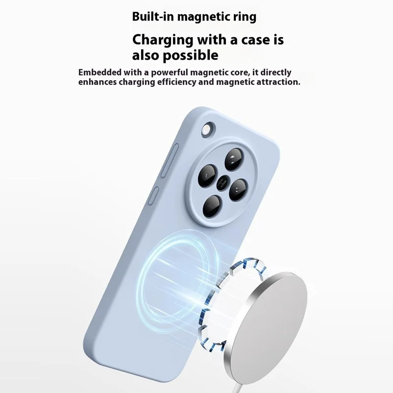 For Oppo Find X8 5G Magnetic Case Precise Cutouts Liquid Silicone + PC Phone Cover - Baby Blue