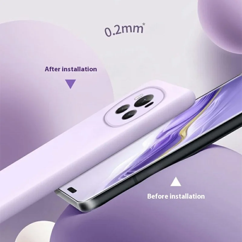 Cover per Honor Magic6 5G con Ritagli Precisi in Silicone Liquido + PC Antiurto - Viola Chiaro