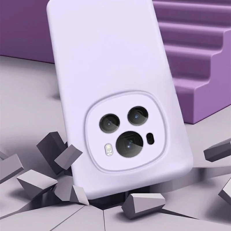 Cover per Honor Magic6 5G con Ritagli Precisi in Silicone Liquido + PC Antiurto - Viola Chiaro