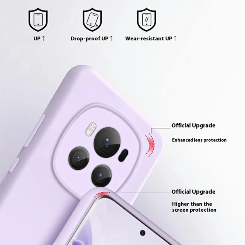 Cover per Honor Magic6 5G con Ritagli Precisi in Silicone Liquido + PC Antiurto - Viola Chiaro