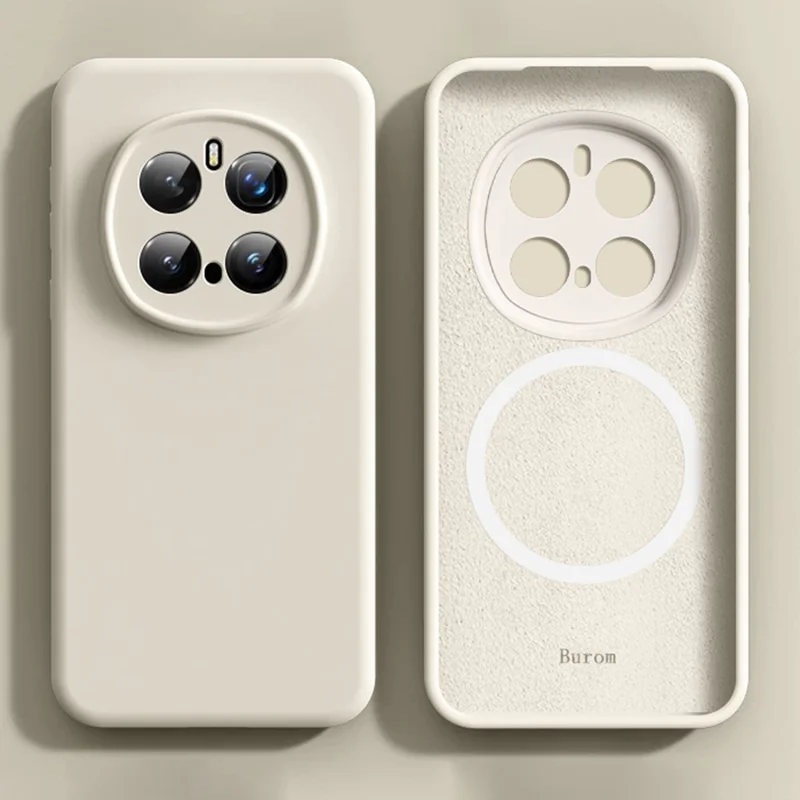 For Honor Magic7 5G Magnetic Case Precise Cutouts Liquid Silicone + PC Phone Cover - Antique White