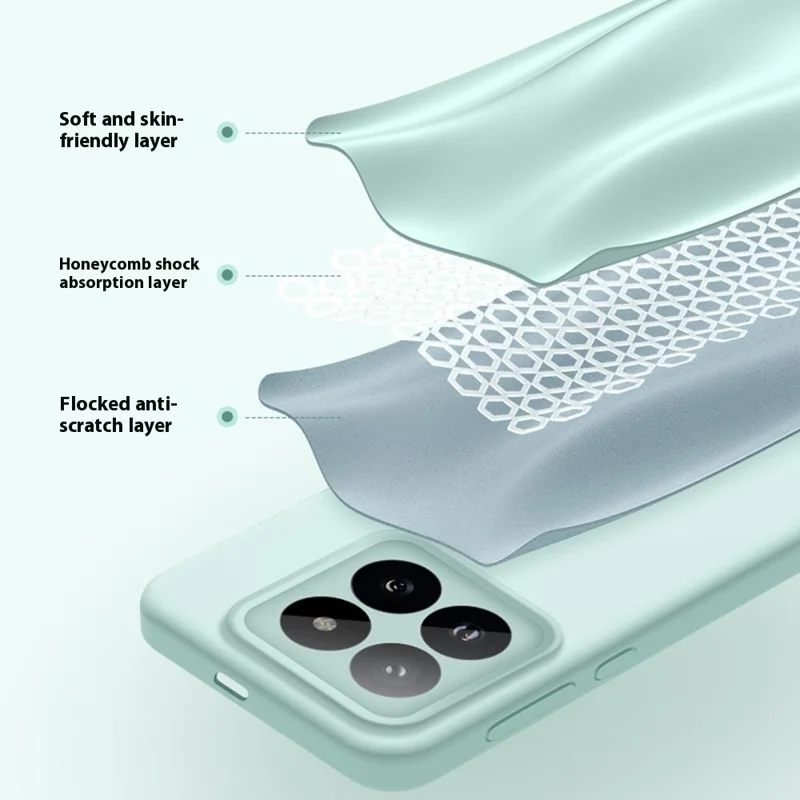 Funda para Xiaomi 14 Pro Compatible con MagSafe, Cortes Precisos, Silicona Líquida + Carcasa de PC - Verde Claro