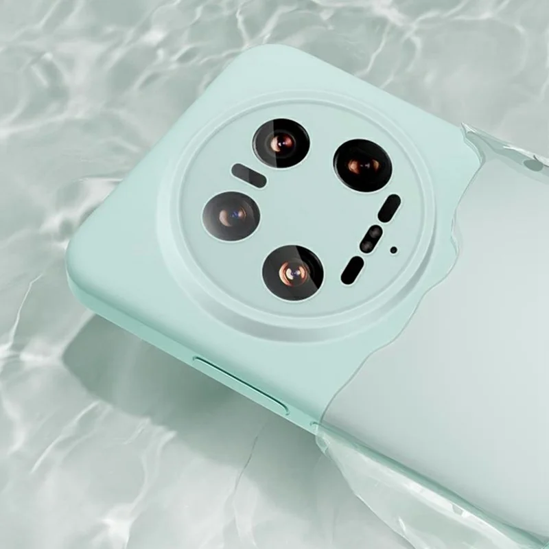 Funda para Xiaomi 14 Ultra con Cortes Precisos de Silicona Líquida + PC Antigolpes - Verde Claro