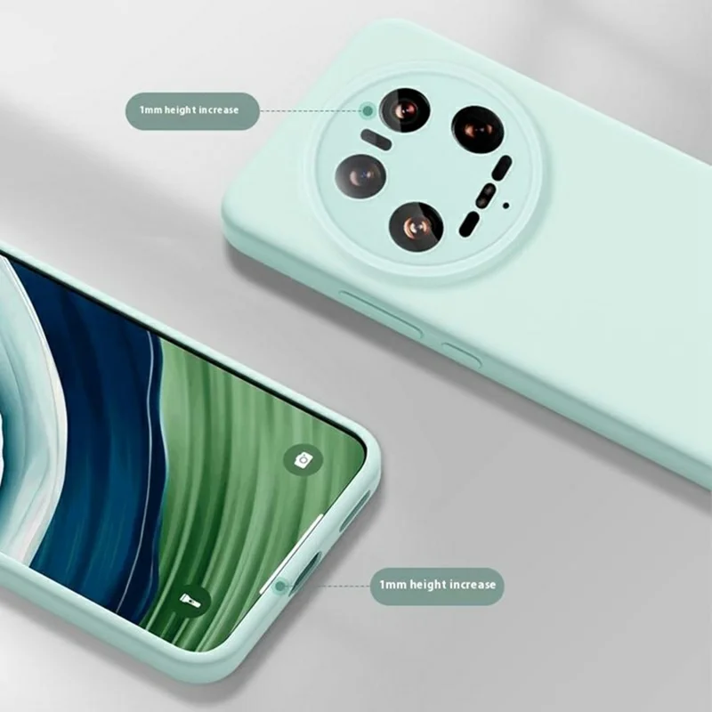 Funda para Xiaomi 14 Ultra con Cortes Precisos de Silicona Líquida + PC Antigolpes - Verde Claro