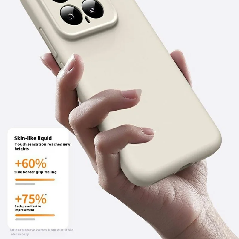 Cover per Xiaomi 14 con Ritagli Precisi, Silicone Liquido + PC Antiurto - Viola Chiaro