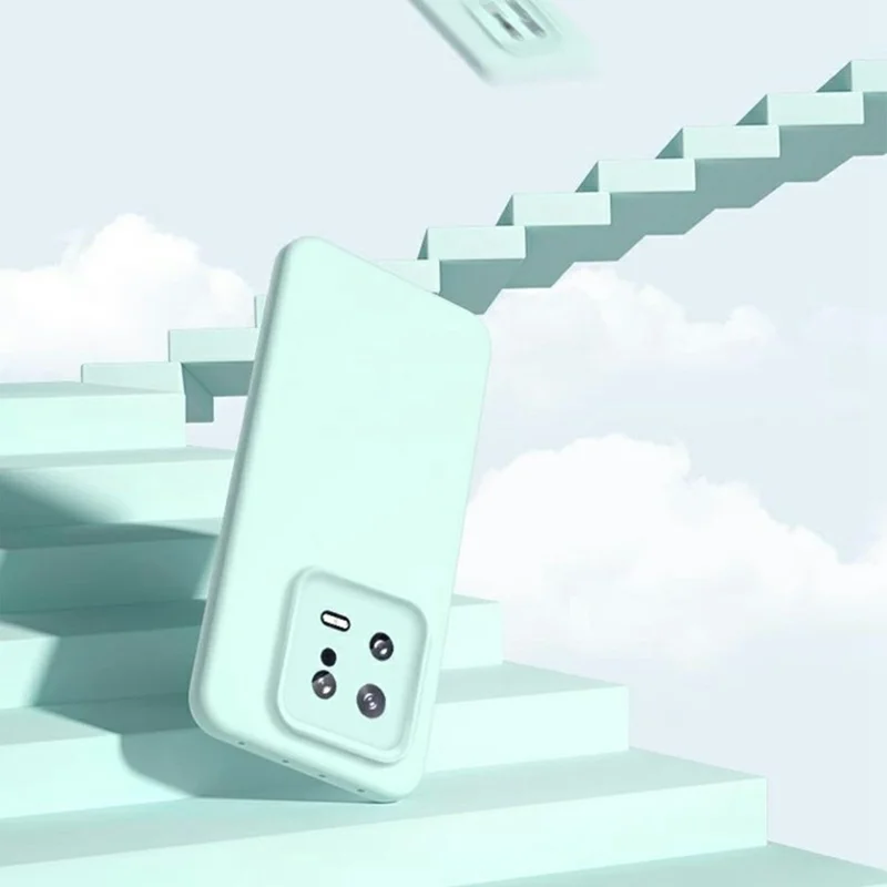 Étui pour Xiaomi 13 Compatible avec MagSafe Découpes Précises Silicone Liquide + PC Coque de Téléphone - Vert Clair