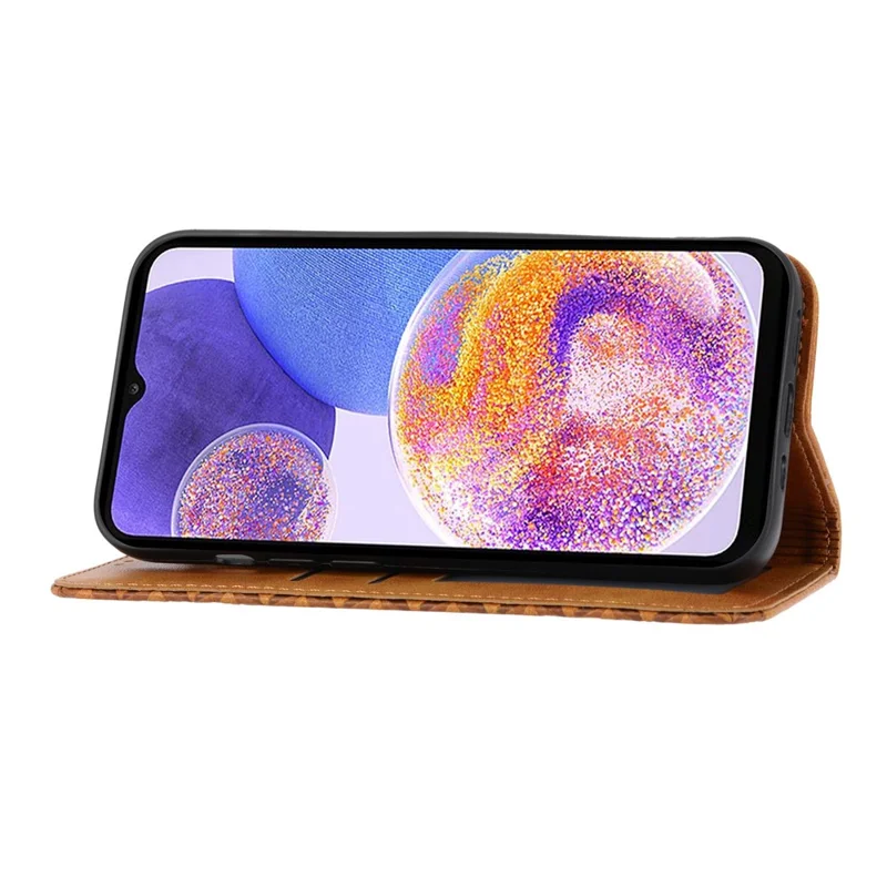 For Samsung Galaxy A53 5G Calf Texture Imprinted Rhombus Pattern PU Leather Shockproof Cover Wallet Stand Phone Case with Strap - Yellow