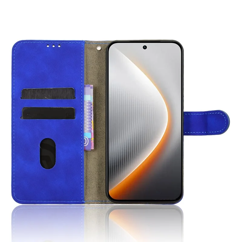 Чехол для TECNO Pova 7 Pro 5G из кожи с эффектом бархата, противоударный, с отделением для карт и функцией подставки - Синий