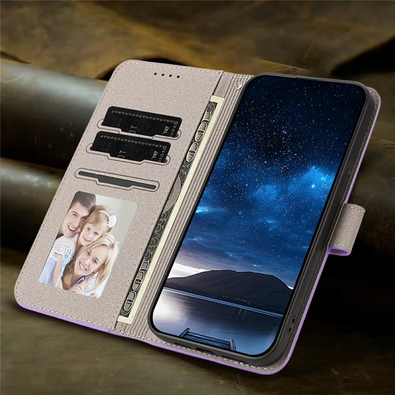 For iPhone 17 Leather Case Solid Color Phone Cover with Wallet - Light Purple