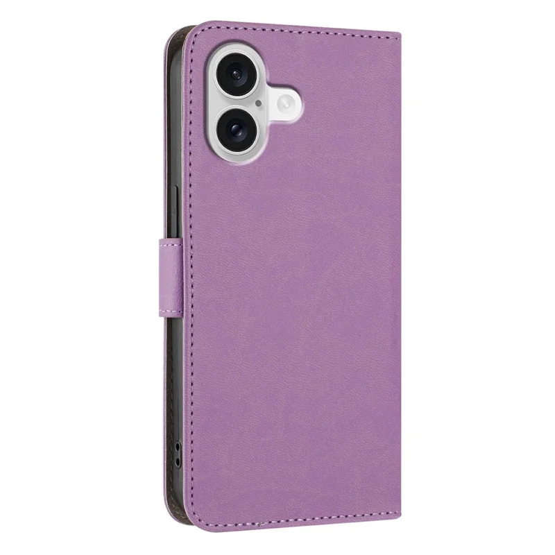 For iPhone 17 Leather Case Solid Color Phone Cover with Wallet - Light Purple