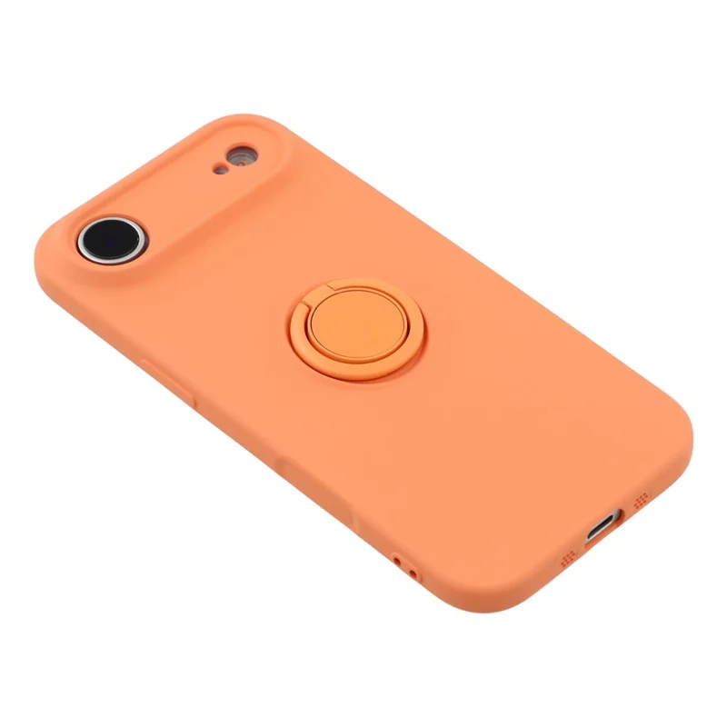 Funda de Silicona con Anillo de Correa y Soporte para iPhone 17 Air - Naranja